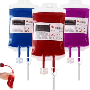 Пакети за кръвта, за да напитки, 15шт Пакети за интравенозно приложение на кръв аксесоари за украса на парти за Хелоуин, пакети за кръв, Лесно се инсталира