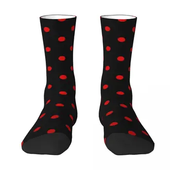 Червено-черни Чорапи с шарките на полка точки ярки чорапи с колани компресия чорапи Дамски Мъжки Дамски Чорапи