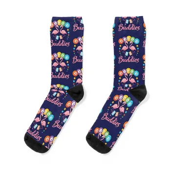 Бинго Buddies Friends Чорапи за играчи на бинго Flamingo зимни термоноски ярки чорапи с колани баскетболни чорапи Мъжки Чорапи дамски