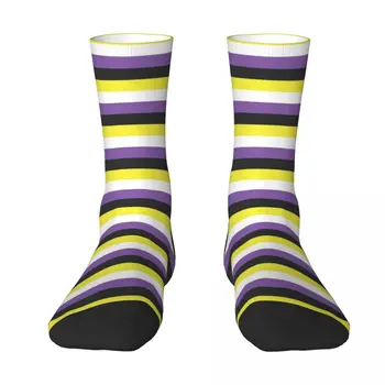 Небинарные чорапи с флага Pride памучни чорапи, луксозни чорапи до глезена аниме чорапи Дамски чорапи мъжки