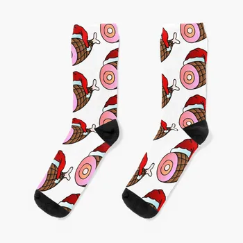 Коледна шапка на Дядо коледа, чорапи с шунка, чорапи, компресия нескользящие футболни чорапи, мъжки чорапи, памучни висококачествени мъжки чорапи, дамски чорапи.