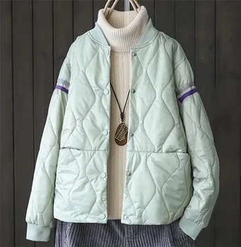 Ежедневното Корейското лесно Кратко памучни палта Есен-Зима Нова Мода яке за момичета Complex Бейзболна яке
