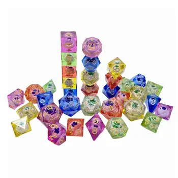 7шт Набор от Кубчета от Смола D6 D8 D10 D12 D20 Семейна Настолна Игра е за Изучаване на Математика Играчки За Партита Кафе Сватбена Ролева Игра